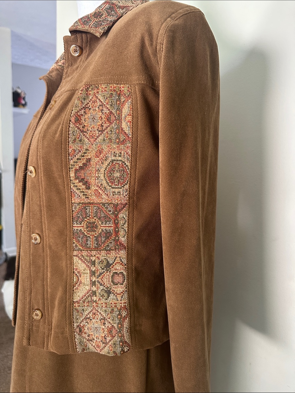 Jessica Howard vintage petite dress with Patterned Panel Jacket Sz 4P - Picture 3 of 15